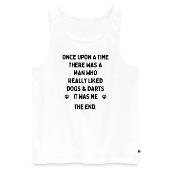 A man who really liked Darts and Dogs. - Men's Premium Organic Tank Top - white - Front - Michal (187cm)
