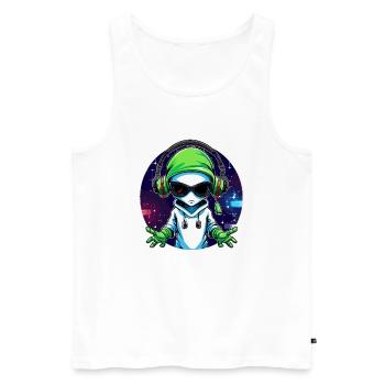 EDM Music Lover Party Rave Alien Festival - Men's Premium Organic Tank Top - white - Front - AI Model Male 178 light (178cm)