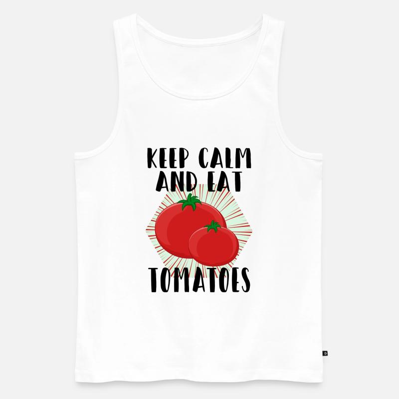 Tomate - Männer Premium Bio Tank Top - Weiß