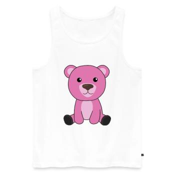 pink bear colorful bears cute animals teddy - Men's Premium Organic Tank Top - white - Front - AI Model Male 178 light (178cm)
