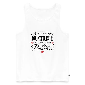 Je Suis Une Journaliste, Mais Aussi Une Princesse - Débardeur bio Premium Homme - blanc - Devant - Michal (187cm)