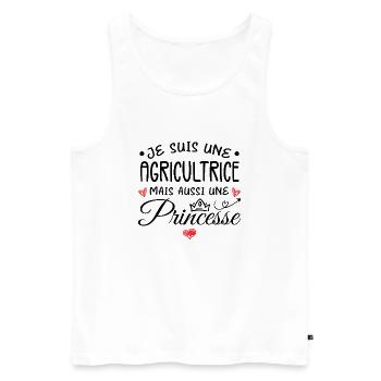 Je Suis Une Agricultrice, Mais Aussi Une Princesse - Débardeur bio Premium Homme - blanc - Devant - Michal (187cm)