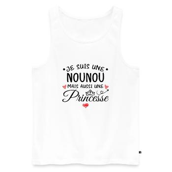 Je Suis Une Nounou, Mais Aussi Une Princesse - Débardeur bio Premium Homme - blanc - Devant - AI Model Male 178 light (178cm)
