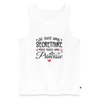 Je Suis Une Secrétaire, Mais Aussi Une Princesse - Débardeur bio Premium Homme - blanc - Devant - Michal (187cm)