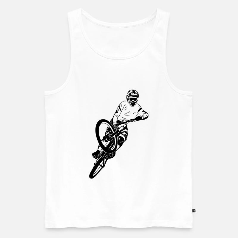 MTB - Mountainbiking - Downhill - BMX - Männer Premium Bio Tank Top - Weiß