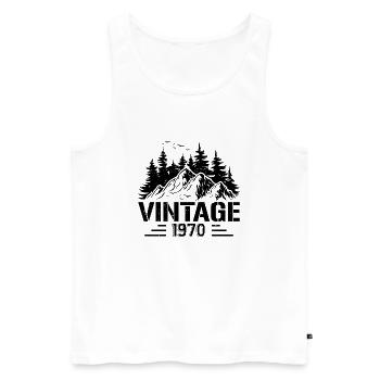 T-Shirt VINTAGE 1970 - Männer Premium Bio Tank Top - Weiß - Vorne - Michal (187cm)