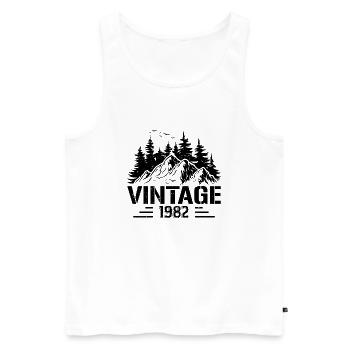 T-Shirt VINTAGE 1982 - Männer Premium Bio Tank Top - Weiß - Vorne - Michal (187cm)