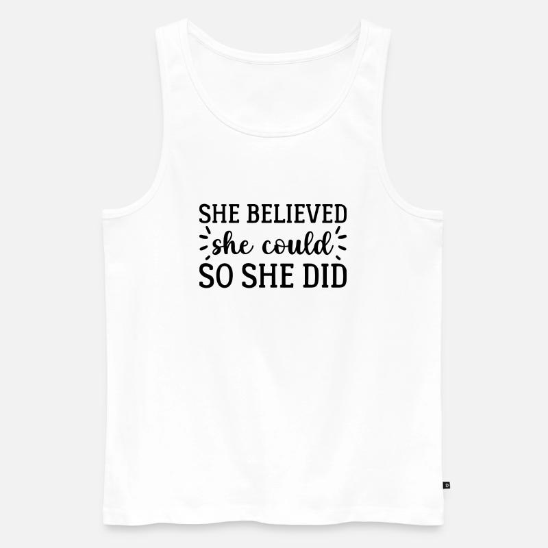 Sie glaubte - Männer Premium Bio Tank Top - Weiß