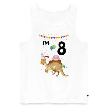 Paläontologie-Lehrer und Parasaurolophus Motif - Männer Premium Bio Tank Top - Weiß - Vorne - AI Model Male 178 light (178cm)