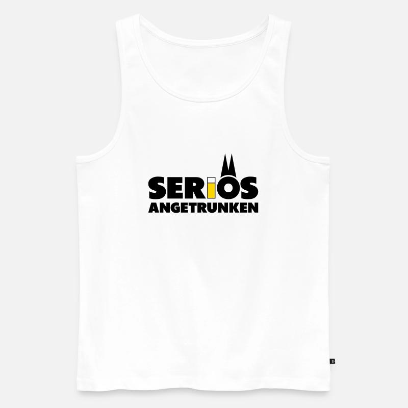 Seriös angetrunken mit Kölsch - Männer Premium Bio Tank Top - Weiß