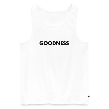goodness - Männer Premium Bio Tank Top - Weiß - Vorne - Michal (187cm)