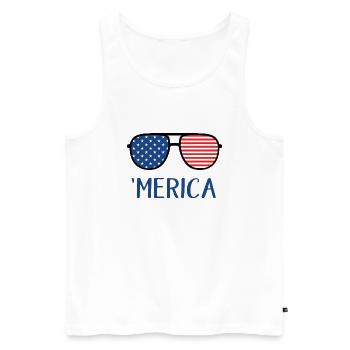 4th of July America - Men's Premium Organic Tank Top - white - Front - Michal (187cm)