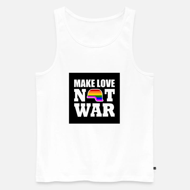 Make love not war - Männer Premium Bio Tank Top - Weiß