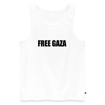 Free gaza - Männer Premium Bio Tank Top - Weiß - Vorne - AI Model Male 178 light (178cm)