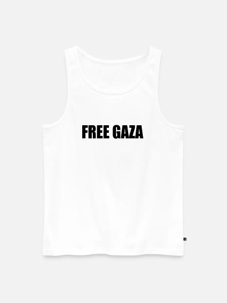 Free gaza - Men's Premium Organic Tank Top - white