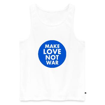 Make love not war - Men's Premium Organic Tank Top - white - Front - AI Model Male 178 light (178cm)