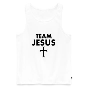 Team jesus - Männer Premium Bio Tank Top - Weiß - Vorne - AI Model Male 178 light (178cm)