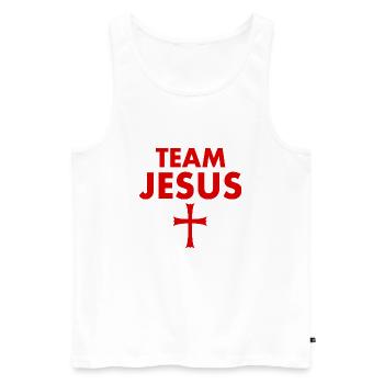 Team jesus cross - Men's Premium Organic Tank Top - white - Front - Michal (187cm)