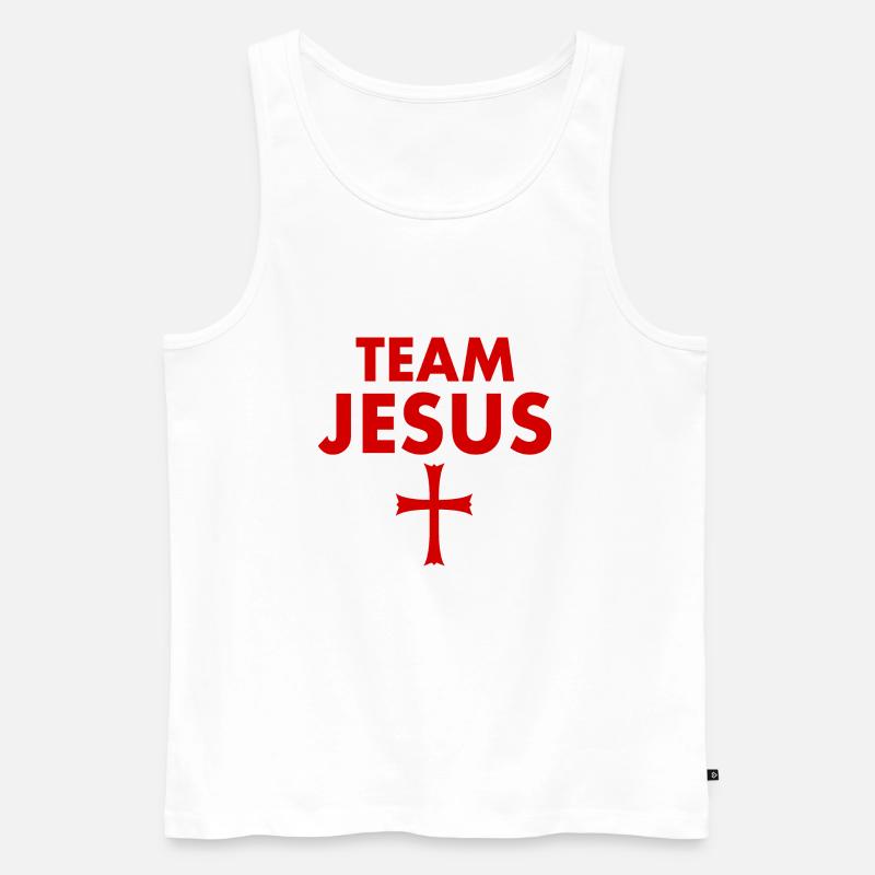 Croix de Jésus de l’équipe - Débardeur bio Premium Homme - blanc