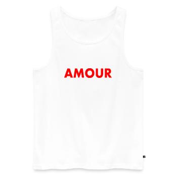 Amour - Men's Premium Organic Tank Top - white - Front - Michal (187cm)