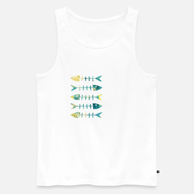 Fischgräte - Männer Premium Bio Tank Top - Weiß