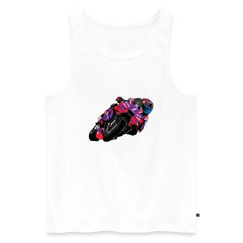 Motorcycle Racing - Superbike - Men's Premium Organic Tank Top - white - Front - AI Model Male 178 light (178cm)