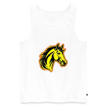 Horse Head - Men's Premium Organic Tank Top - white - Front - Michal (187cm)