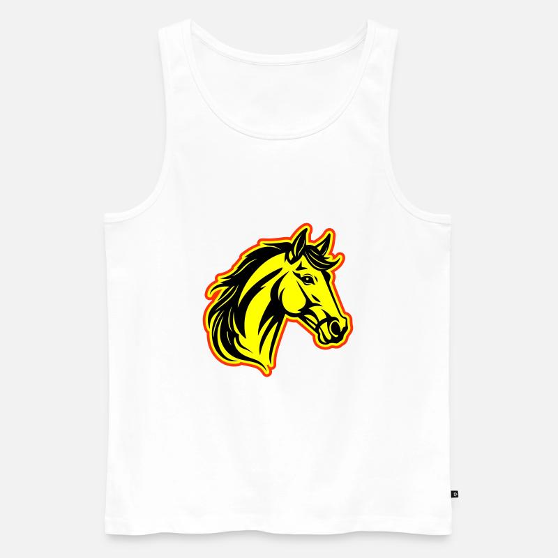 Pferd Kopf - Männer Premium Bio Tank Top - Weiß