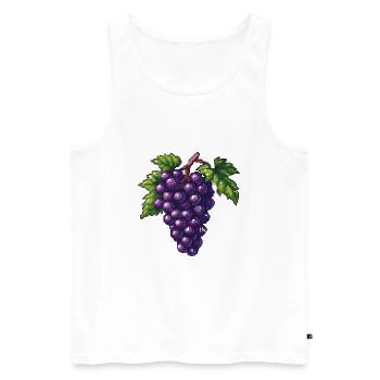 Grapes Pixel Icon - Men's Premium Organic Tank Top - white - Front - AI Model Male 178 light (178cm)