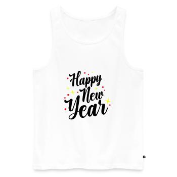 Happy New Year New Year's Eve - Men's Premium Organic Tank Top - white - Front - Michal (187cm)