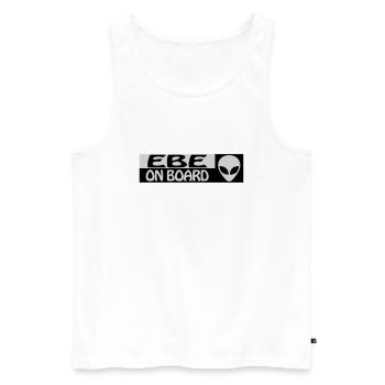 EBE ON BOARD - Men's Premium Organic Tank Top - white - Front - AI Model Male 178 light (178cm)