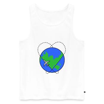 Flugzeug Erde reisen - Männer Premium Bio Tank Top - Weiß - Vorne - Michal (187cm)