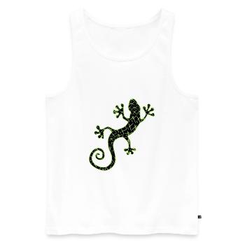 Gekko green and black - Men's Premium Organic Tank Top - white - Front - AI Model Male 178 light (178cm)