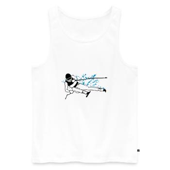 Ski alpin - Ski alpin - Slalom - Skieur - Débardeur bio Premium Homme - blanc - Devant - AI Model Male 178 light (178cm)