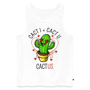 Cactus - Men's Premium Organic Tank Top - white - Front - AI Model Male 178 light (178cm)