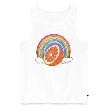 Rainbow Orange - Débardeur bio Premium Homme - blanc - Devant - Michal (187cm)