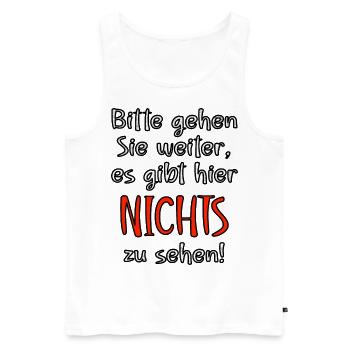 Bitte gehen Sie weiter, es gibt hier nichts zu seh - Männer Premium Bio Tank Top - Weiß - Vorne - AI Model Male 178 light (178cm)