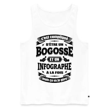 BOGOSSE ET INFOGRAPHE - Débardeur bio Premium Homme - blanc - Devant - Michal (187cm)