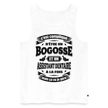 BOGOSSE ET ASSISTANT DENTAIRE - Débardeur bio Premium Homme - blanc - Devant - Michal (187cm)