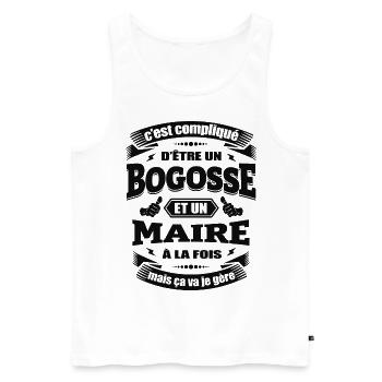 BOGOSSE ET MAIRE - Débardeur bio Premium Homme - blanc - Devant - AI Model Male 178 light (178cm)