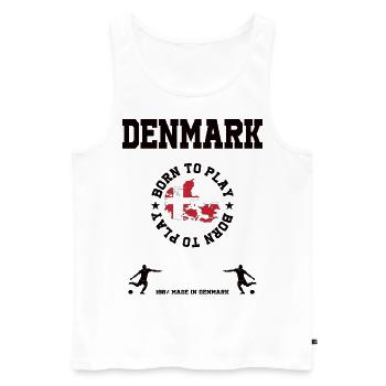 Denmark - Men's Premium Organic Tank Top - white - Front - AI Model Male 178 light (178cm)