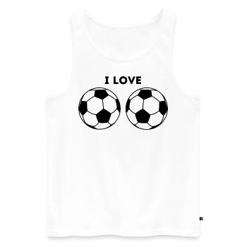 Fußball Shirt I Love Lustige Bälle - Männer Premium Bio Tank Top - Weiß - Vorne - AI Model Male 178 light (178cm)