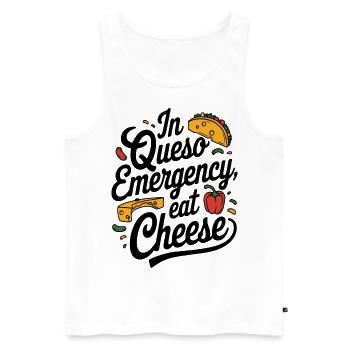 À Queso Emergency Manger du fromage Funny Food Lover - Débardeur bio Premium Homme - blanc - Devant - AI Model Male 178 light (178cm)