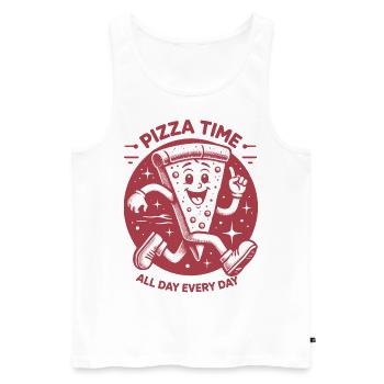 Pizza Time - Männer Premium Bio Tank Top - Weiß - Vorne - Michal (187cm)