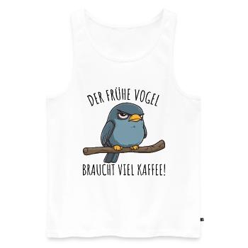 Der Frühe Vogel Ganz dünnes Eis Büro Sprüche - Männer Premium Bio Tank Top - Weiß - Vorne - Michal (187cm)
