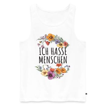 Je déteste les gens fleurs - Débardeur bio Premium Homme - blanc - Devant - AI Model Male 178 light (178cm)