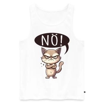 Cool Cat Nope funny saying grumpy - Men's Premium Organic Tank Top - white - Front - AI Model Male 178 light (178cm)