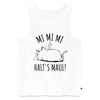 Faule Katze Ich Muss Gar Nix - Männer Premium Bio Tank Top - Weiß - Vorne - Michal (187cm)
