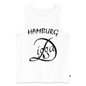 Hamburg Digga - Männer Premium Bio Tank Top - Weiß - Vorne - Michal (187cm)