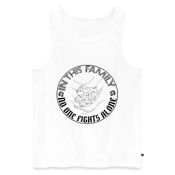In This Family No One Fights Alone - Men's Premium Organic Tank Top - white - Front - Michal (187cm)